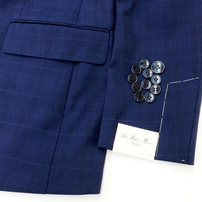 [New] Luigi Bianchi Mantova Wool Check Tailored Jacket Navy x Dark Blue [Size 50] [NVY] [S/S] [Condition Rank N] [Men&