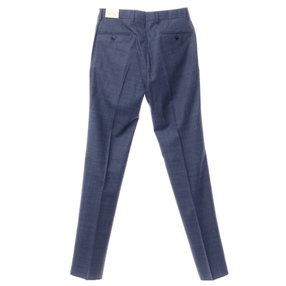 【新品】ルイジ ビアンキ マントヴァ Luigi Bianchi Mantova ウール チェック ドレススラックスパンツ ダークスモークブルー【サイズ46】【NVY】【S/S】【状態ランクN】【メンズ】【769276】