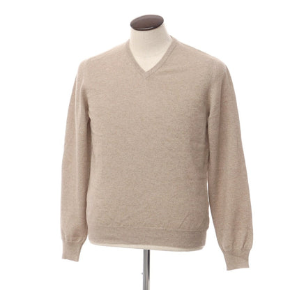 [Used] FEDELI Cashmere V-neck pullover knit beige [Size 50] [BEI] [A/W] [Condition rank B] ​​[Men&