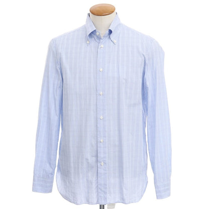【中古】ルイジ ボレッリ Luigi Borrelli コットン ボタンダウンシャツ ブルーxホワイト【サイズ39】【BLU】【S/S/A/W】【状態ランクB】【メンズ】【769196】