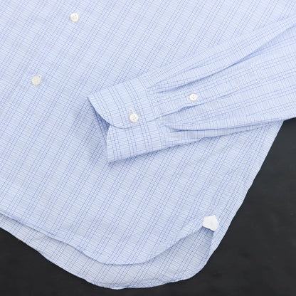 【中古】ルイジ ボレッリ Luigi Borrelli コットン ボタンダウンシャツ ブルーxホワイト【サイズ39】【BLU】【S/S/A/W】【状態ランクB】【メンズ】【769196】