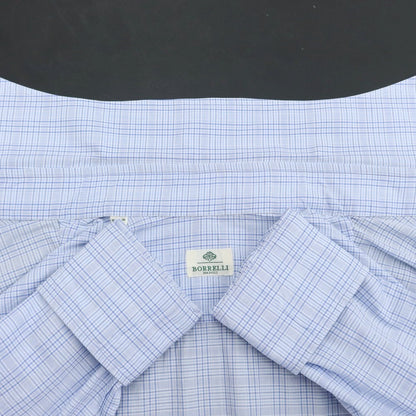 【中古】ルイジ ボレッリ Luigi Borrelli コットン ボタンダウンシャツ ブルーxホワイト【サイズ39】【BLU】【S/S/A/W】【状態ランクB】【メンズ】【769196】