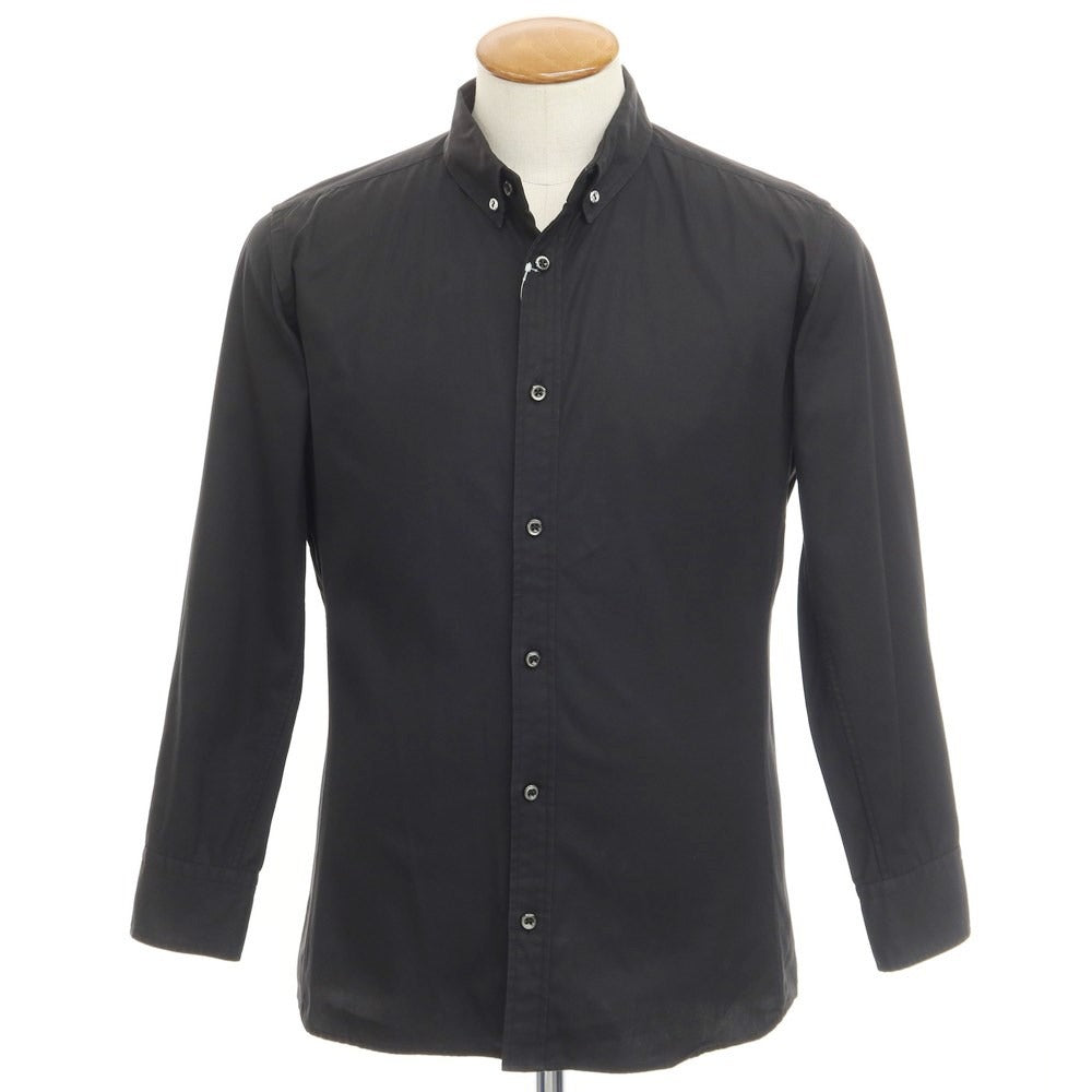 【中古】ジュンハシモト junhashimoto ツイルコットン ボタンダウンシャツ ブラック【サイズ4】【BLK】【S/S/A/W】【状態ランクC】【メンズ】【769196】