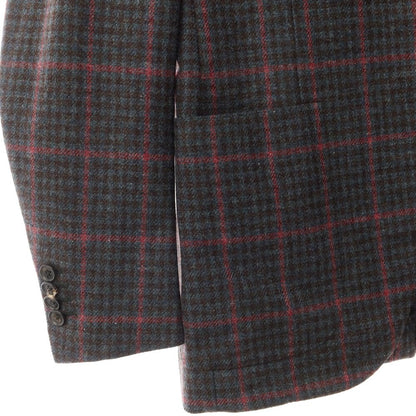 [Used] ISAIA SAILOR wool check tailored jacket, grayish blue x brown x pink [size 44] [BLU] [A/W] [Condition rank B] ​​[Men&