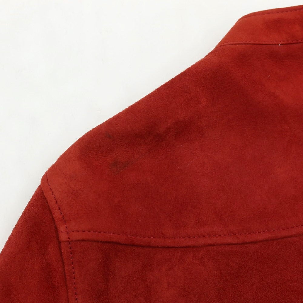 [Used] TAGLIATORE suede leather single rider jacket red [size 48] [RED] [A/W] [Condition rank C] [Men&