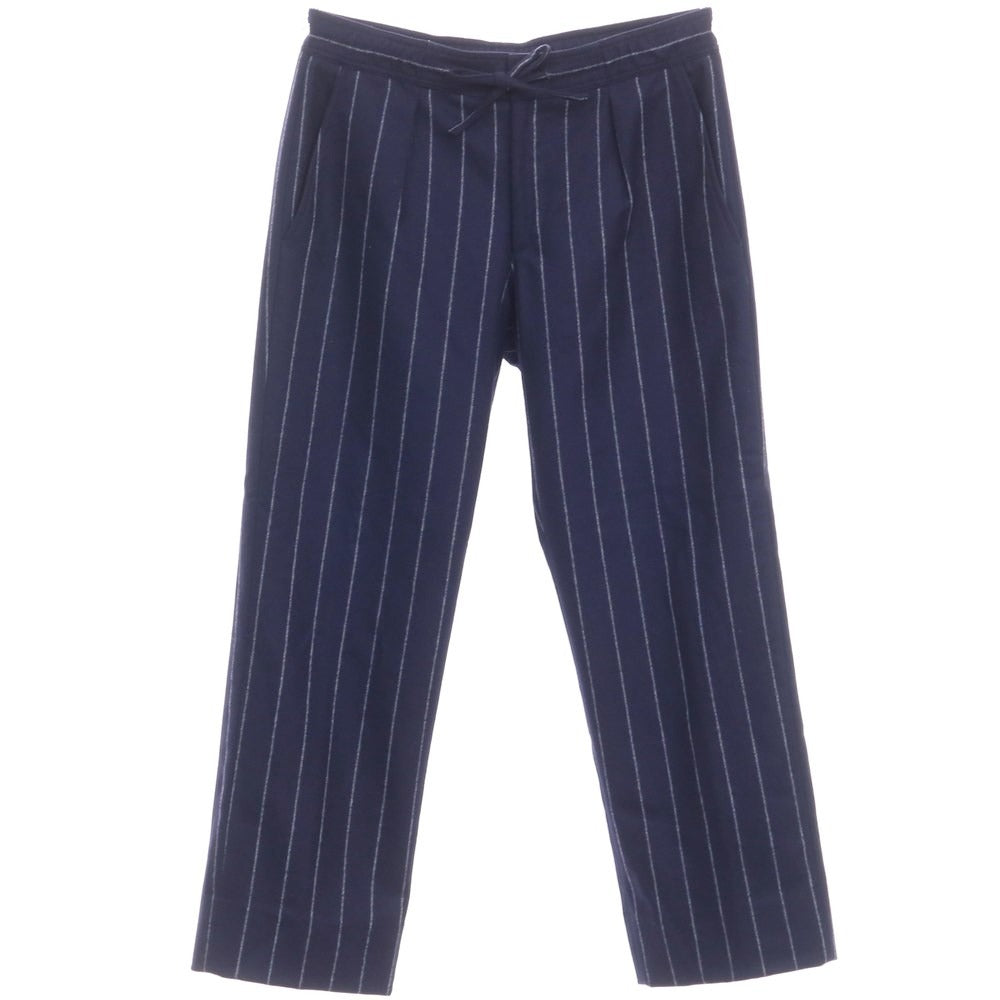 【中古】ジービーエス トラウザーズ GBS Trousers ストレッチウール イージー スラックスパンツ ネイビーxホワイト【サイズ48】【NVY】【A/W】【状態ランクB】【メンズ】【768987】