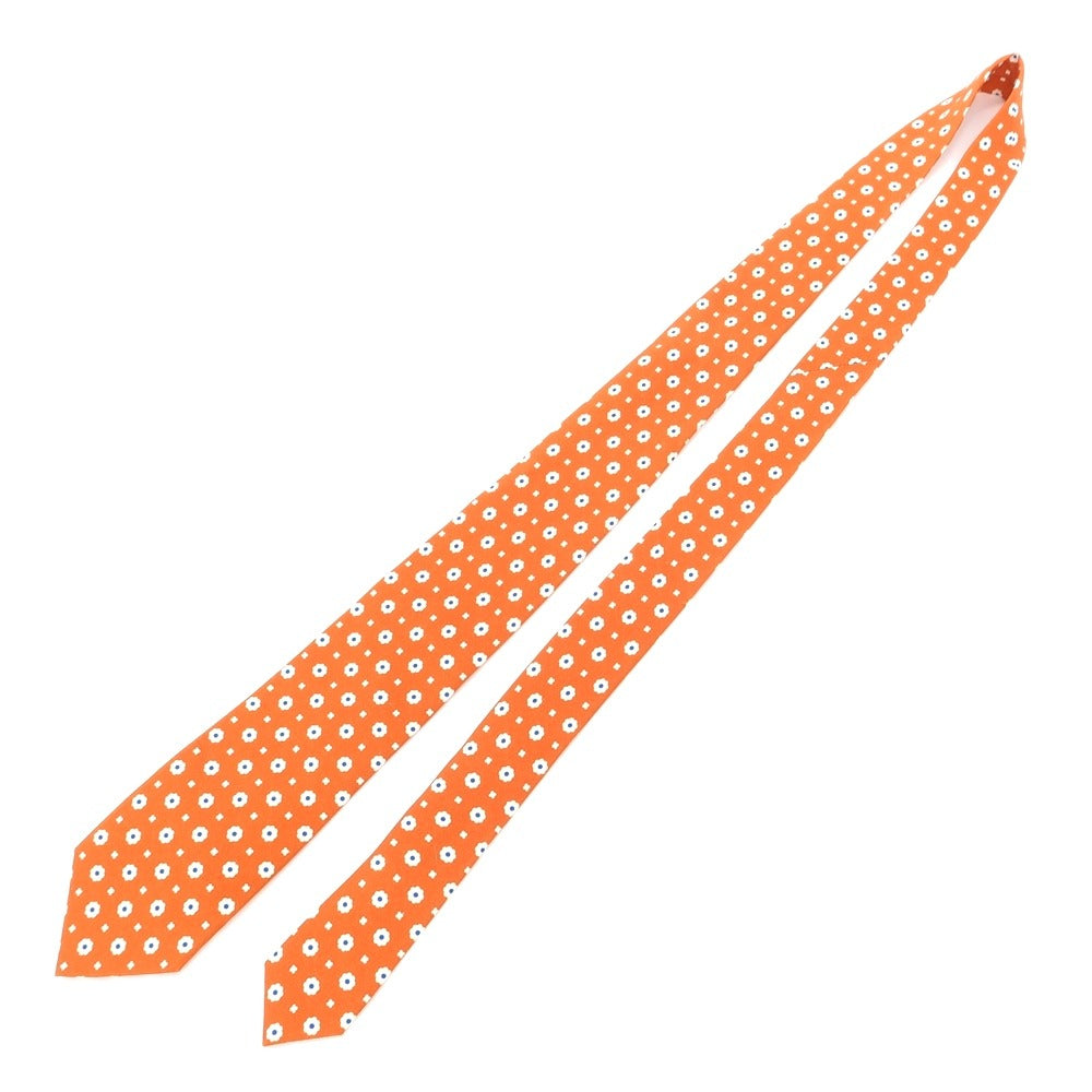 [Used] Luigi Borrelli Small Pattern Print Tri-Fold Silk Tie Orange [ORG] [S/S/A/W] [Condition Rank B] ​​[Men&
