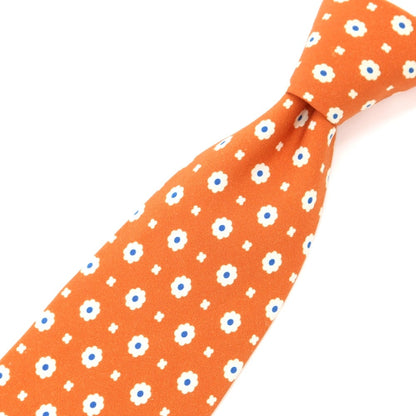 [Used] Luigi Borrelli Small Pattern Print Tri-Fold Silk Tie Orange [ORG] [S/S/A/W] [Condition Rank B] ​​[Men&