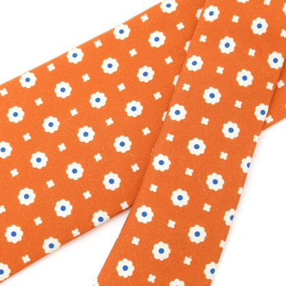[Used] Luigi Borrelli Small Pattern Print Tri-Fold Silk Tie Orange [ORG] [S/S/A/W] [Condition Rank B] ​​[Men&