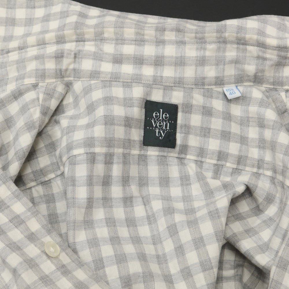 [Used] eleventy Cotton Check Flannel Shirt Gray x White [Size 40] [GRY] [S/S/A/W] [Condition Rank B] ​​[Men&