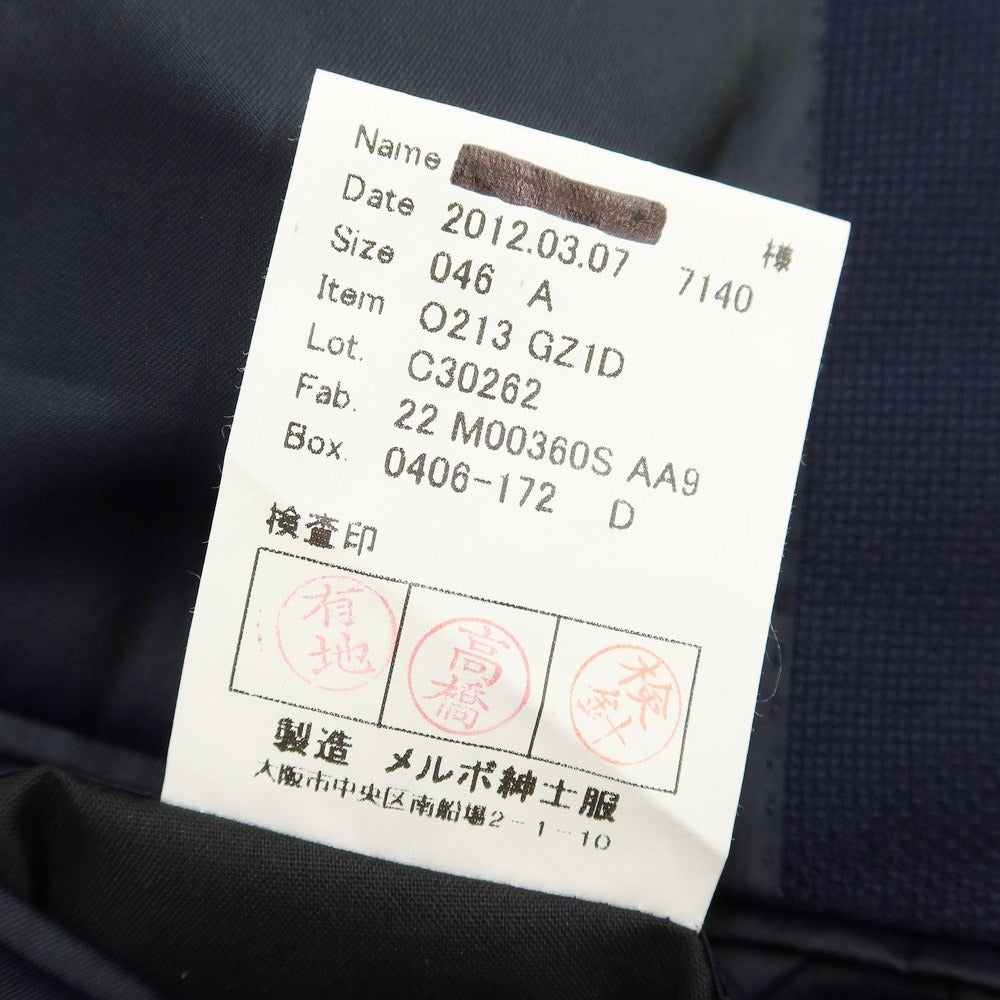 [Used] Azabu tailor wool 2B tailored jacket, navy [size 46] [NVY] [S/S] [Condition rank C] [Men&