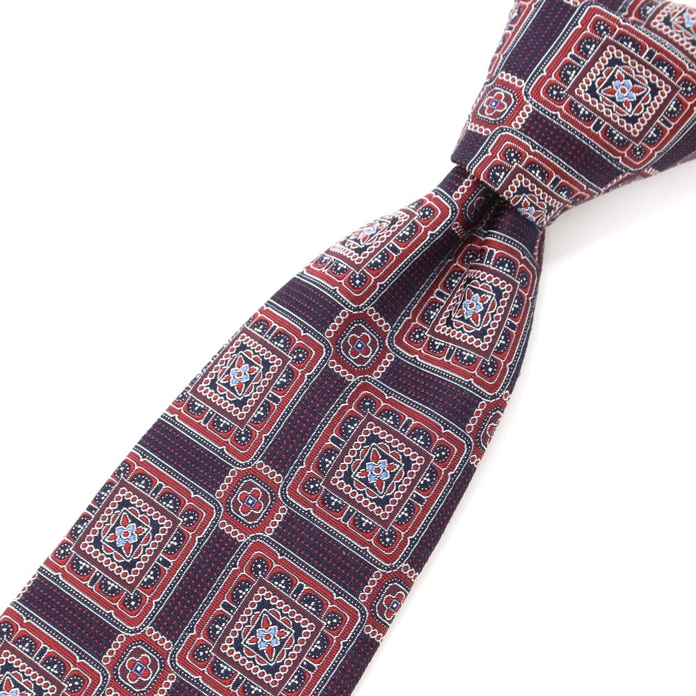 [Used] Luigi Borrelli 3-fold silk tie, navy x red [NVY] [S/S/A/W] [Condition rank B] ​​[Men&