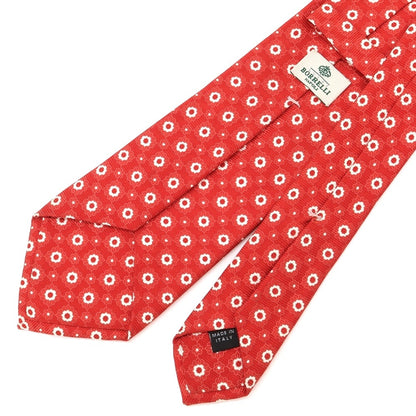 [Used] Luigi Borrelli Small Pattern Print Tri-Fold Silk Tie Red [RED] [S/S/A/W] [Condition Rank B] ​​[Men&