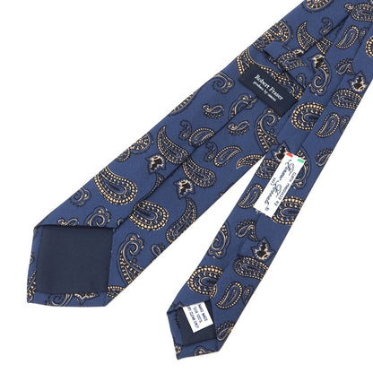 [Used] Robert Fraser Paisley Print Tri-Fold Silk Tie Light Navy x Beige [NVY] [S/S/A/W] [Condition Rank B] ​​[Men&