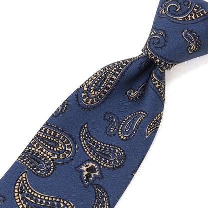 [Used] Robert Fraser Paisley Print Tri-Fold Silk Tie Light Navy x Beige [NVY] [S/S/A/W] [Condition Rank B] ​​[Men&