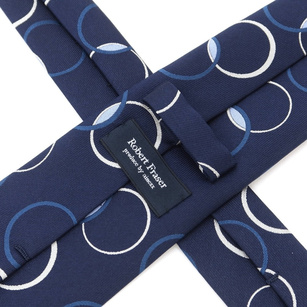 [Used] Robert Fraser Ring Pattern Tri-Fold Silk Tie Navy [NVY] [S/S/A/W] [Condition Rank B] ​​[Men&