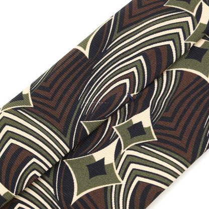 [Used] HOLLIDAY &amp;amp; BROWN Printed Tri-Fold Silk Tie Brown x Grass Green [GRN] [S/S/A/W] [Condition Rank B] ​​[Men&