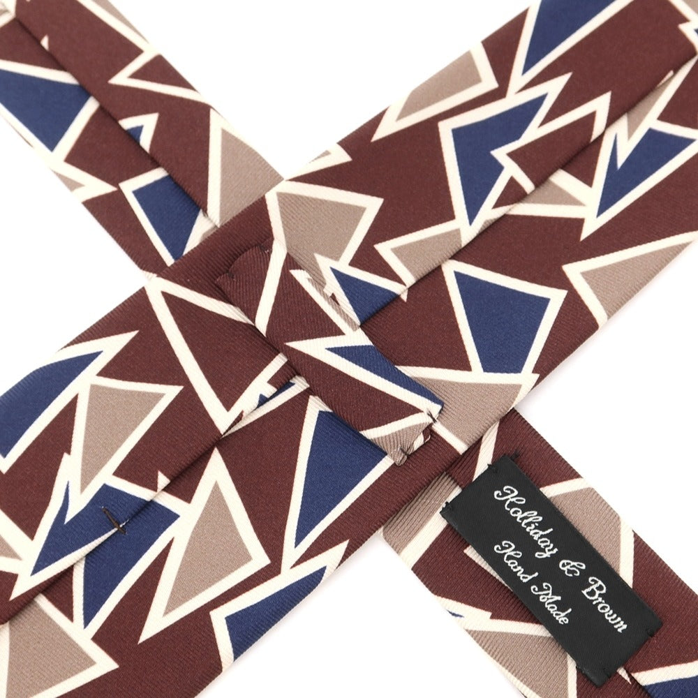 [Used] HOLLIDAY &amp;amp; BROWN Printed Tri-Fold Silk Tie Brown [BRW] [S/S/A/W] [Condition Rank B] ​​[Men&