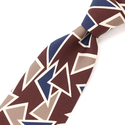 [Used] HOLLIDAY &amp;amp; BROWN Printed Tri-Fold Silk Tie Brown [BRW] [S/S/A/W] [Condition Rank B] ​​[Men&