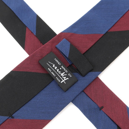 [Used] Nicky Striped Tri-Fold Silk Tie Dark Blue Green x Wine [NVY] [S/S/A/W] [Condition Rank B] ​​[Men&