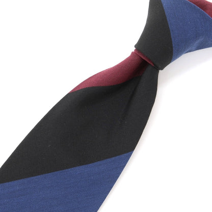 [Used] Nicky Striped Tri-Fold Silk Tie Dark Blue Green x Wine [NVY] [S/S/A/W] [Condition Rank B] ​​[Men&