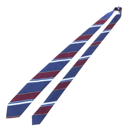 [Used] FRANCO BASSI Striped 3-fold silk tie, navy x burgundy [NVY] [S/S/A/W] [Condition: B] [Men&