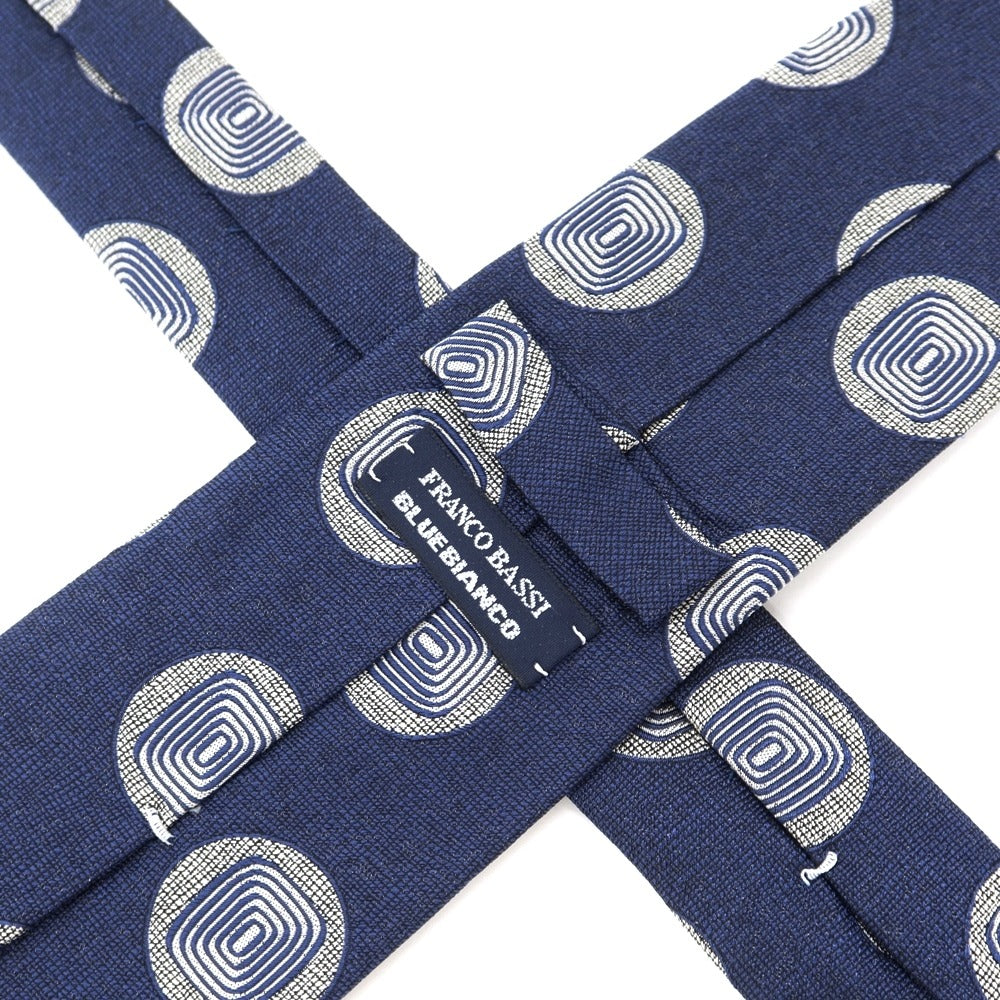 [Used] Franco Bassi FRANCO BASSI 3-fold silk tie, navy x off-white [NVY] [S/S/A/W] [Condition rank B] ​​[Men&