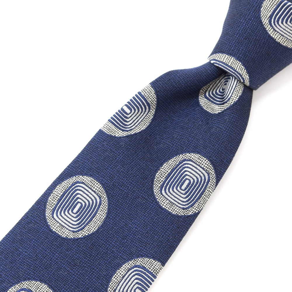 [Used] Franco Bassi FRANCO BASSI 3-fold silk tie, navy x off-white [NVY] [S/S/A/W] [Condition rank B] ​​[Men&