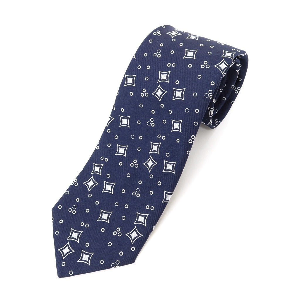 [Used] Franco Bassi FRANCO BASSI 3-fold silk tie, navy x white [NVY] [S/S/A/W] [Condition rank B] ​​[Men&