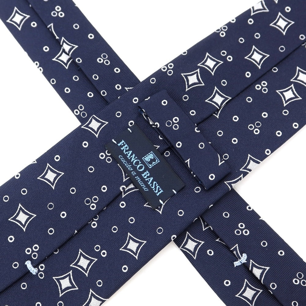 [Used] Franco Bassi FRANCO BASSI 3-fold silk tie, navy x white [NVY] [S/S/A/W] [Condition rank B] ​​[Men&