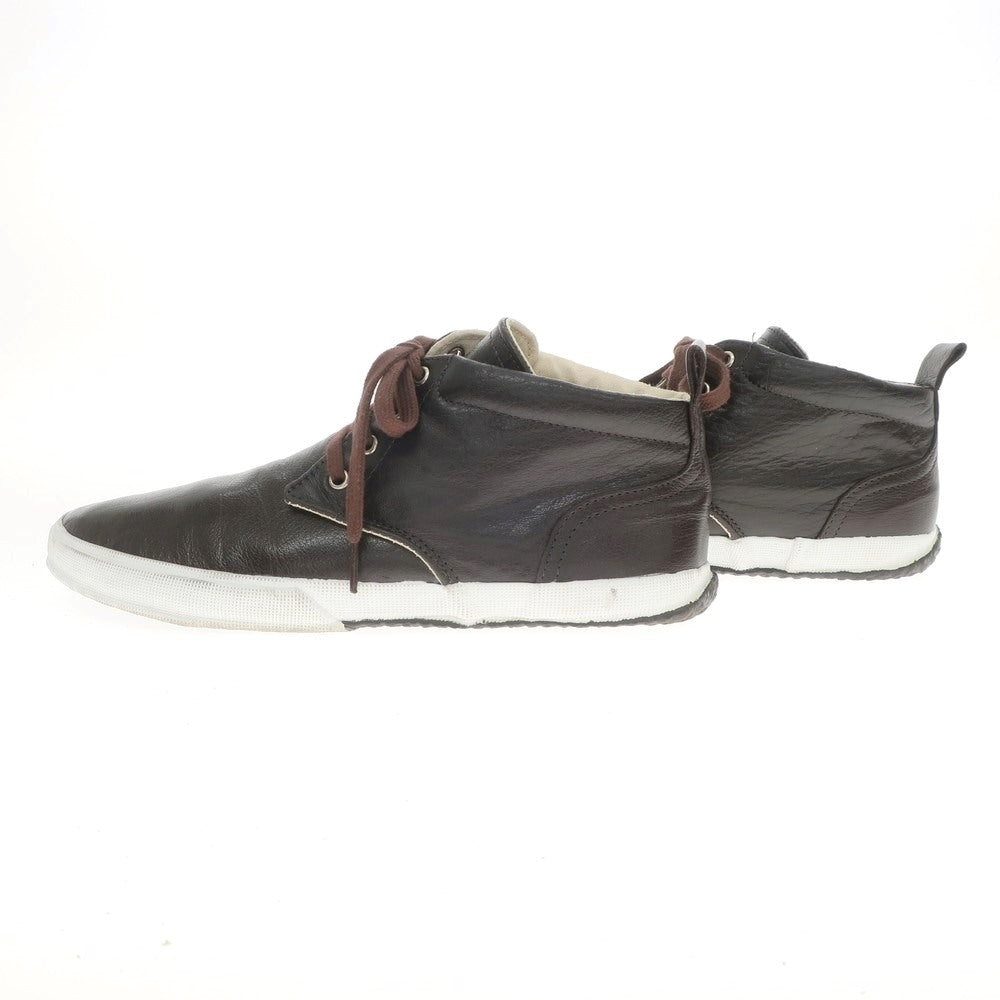 [Used] Maccheronian leather mid-cut sneakers, dark brown [Size 44] [BRW] [S/S/A/W] [Condition Rank B] ​​[Men&