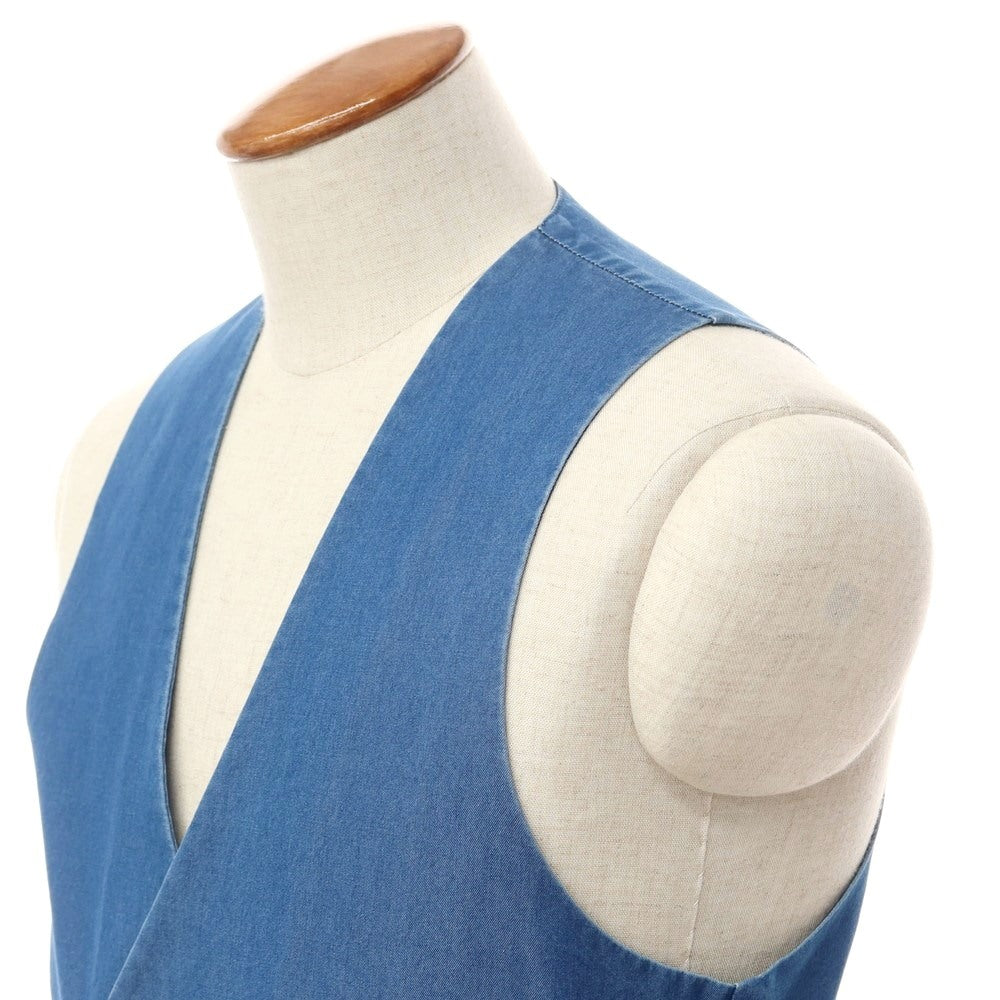 [New] Giannetto Chambray Cotton Double Gilet Vest Blue [Size 46] [BLU] [S/S] [Condition Rank N] [Men&