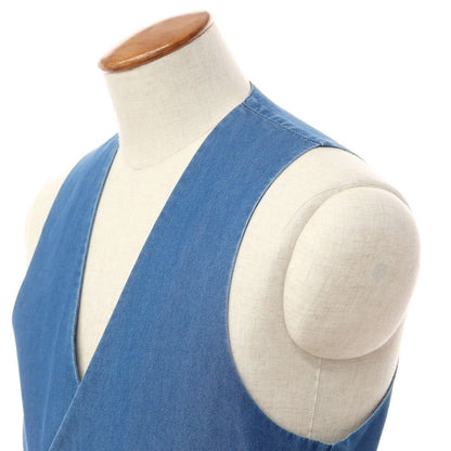 [New] Giannetto Chambray Cotton Double Gilet Vest Blue [Size 46] [BLU] [S/S] [Condition Rank N] [Men&