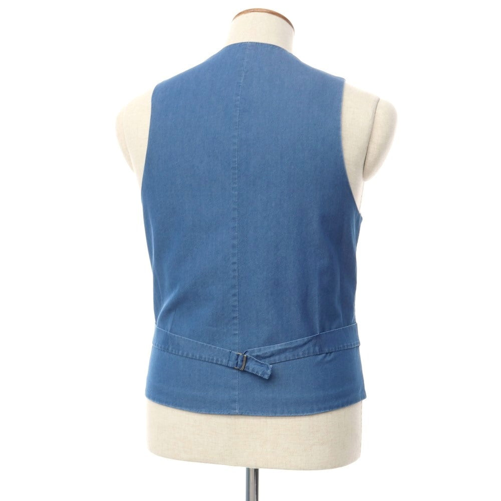 [New] Giannetto Chambray Cotton Double Gilet Vest Blue [Size 46] [BLU] [S/S] [Condition Rank N] [Men&