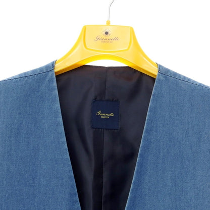 [New] Giannetto Chambray Cotton Double Gilet Vest Blue [Size 46] [BLU] [S/S] [Condition Rank N] [Men&