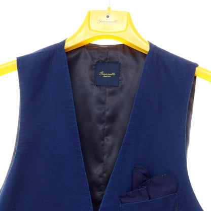 [New Outlet] Giannetto Cotton Gilet Vest Navy [Size 48] [NVY] [S/S] [Condition Rank N-] [Men&