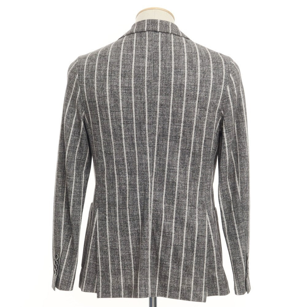 [New] CIRCOLO 1901 Cotton Jersey Striped Jacket Gray x White [Size 44] [GRY] [S/S] [Condition Rank N] [Men&