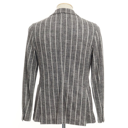 [New] CIRCOLO 1901 Cotton Jersey Striped Jacket Gray x White [Size 44] [GRY] [S/S] [Condition Rank N] [Men&