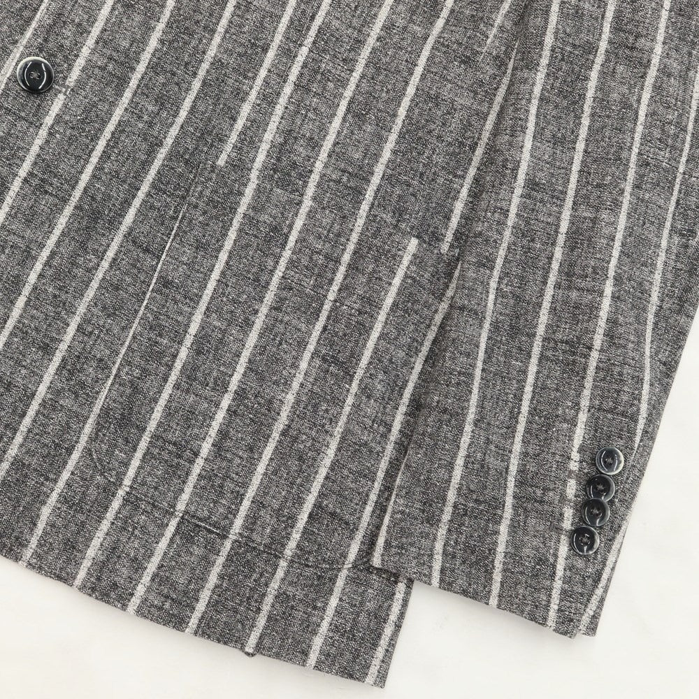 [New] CIRCOLO 1901 Cotton Jersey Striped Jacket Gray x White [Size 44] [GRY] [S/S] [Condition Rank N] [Men&