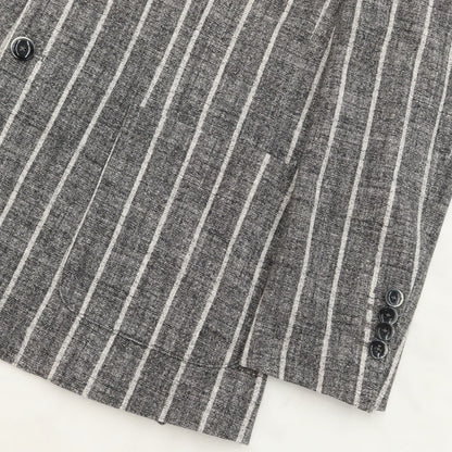 [New] CIRCOLO 1901 Cotton Jersey Striped Jacket Gray x White [Size 44] [GRY] [S/S] [Condition Rank N] [Men&
