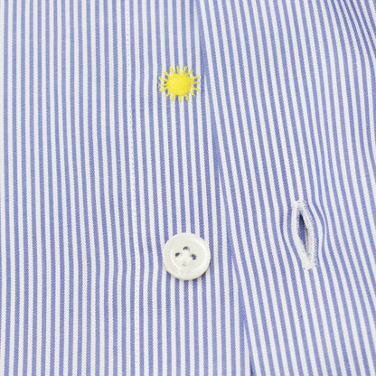 【新品】ジャンネット giannetto ストライプ ワイドカラー ドレスシャツ ダークブルーxホワイト【サイズ36】【BLU】【S/S/A/W】【状態ランクN】【メンズ】【769272】