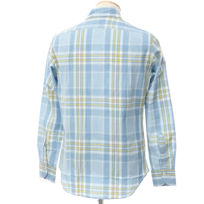 [New] Giannetto WASH DIVISION Cotton Check Shirt Light Blue x Yellow [Size 38] [BLU] [S/S/A/W] [Condition Rank N] [Men&