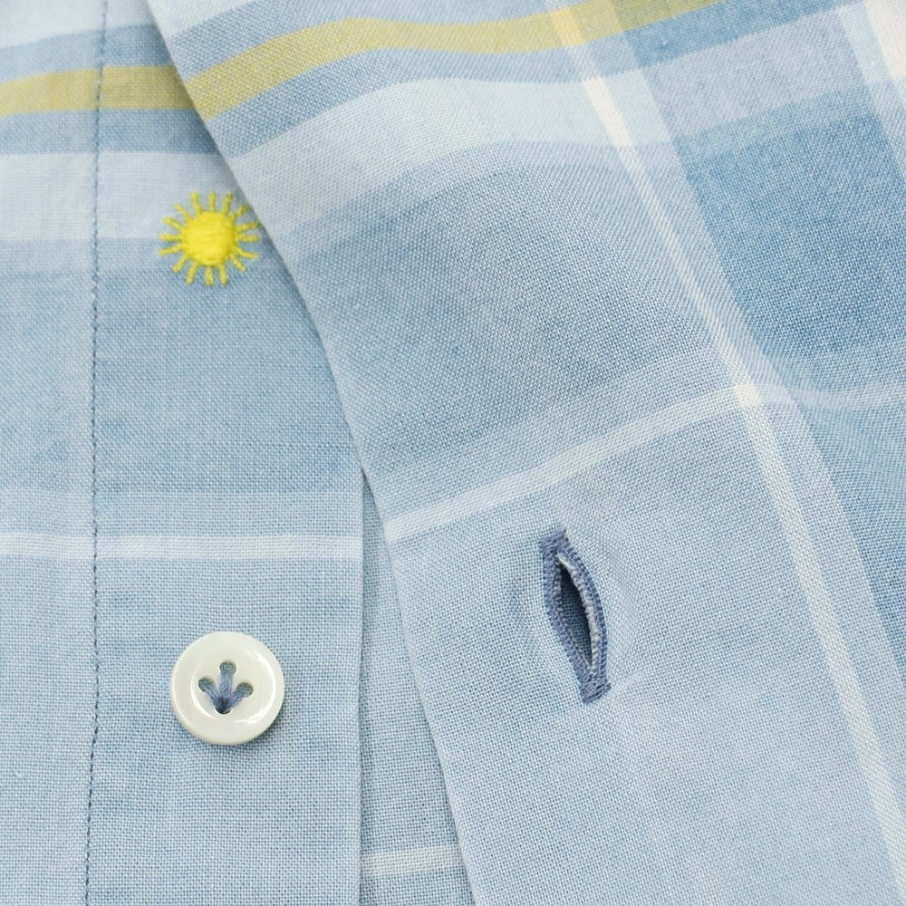 [New] Giannetto WASH DIVISION Cotton Check Shirt Light Blue x Yellow [Size 38] [BLU] [S/S/A/W] [Condition Rank N] [Men&
