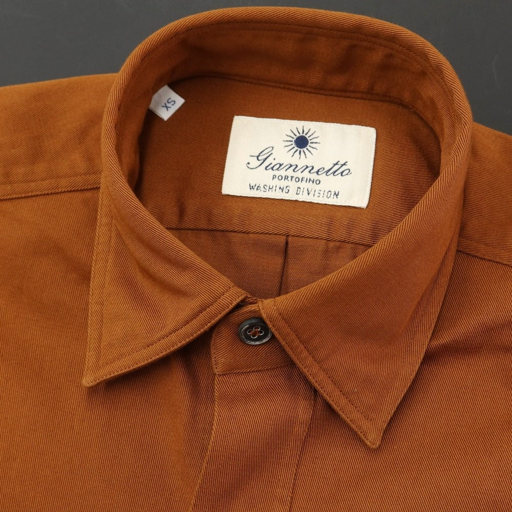 [New] Giannetto WASH DIVISION Twill Cotton Work Shirt Orange Brown [Size XS] [BRW] [S/S/A/W] [Condition Rank N] [Men&