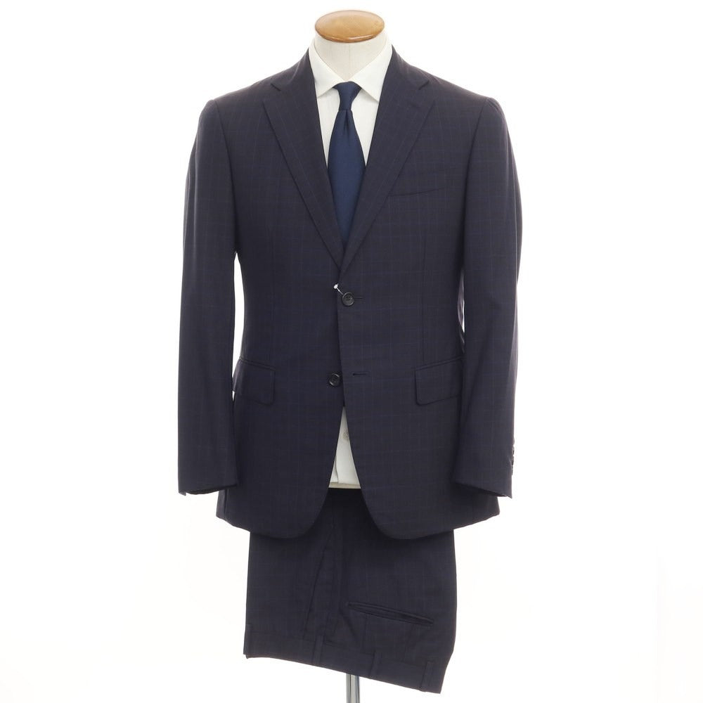 [Used] Paul Stuart Wool Check 2B Set-up Suit Dark Navy x Blue [Size 46R] [NVY] [S/S] [Condition Rank D] [Men&