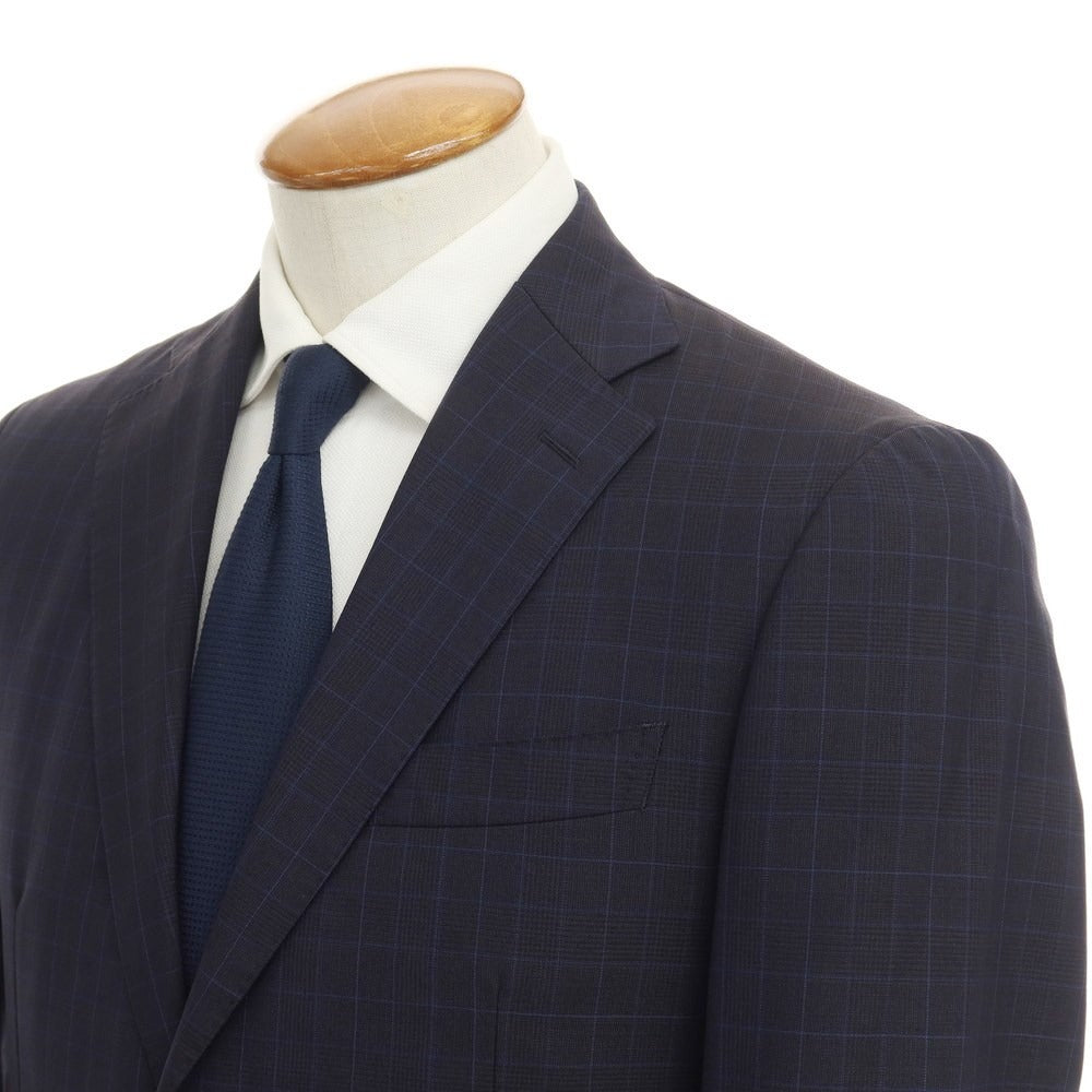 [Used] Paul Stuart Wool Check 2B Set-up Suit Dark Navy x Blue [Size 46R] [NVY] [S/S] [Condition Rank D] [Men&