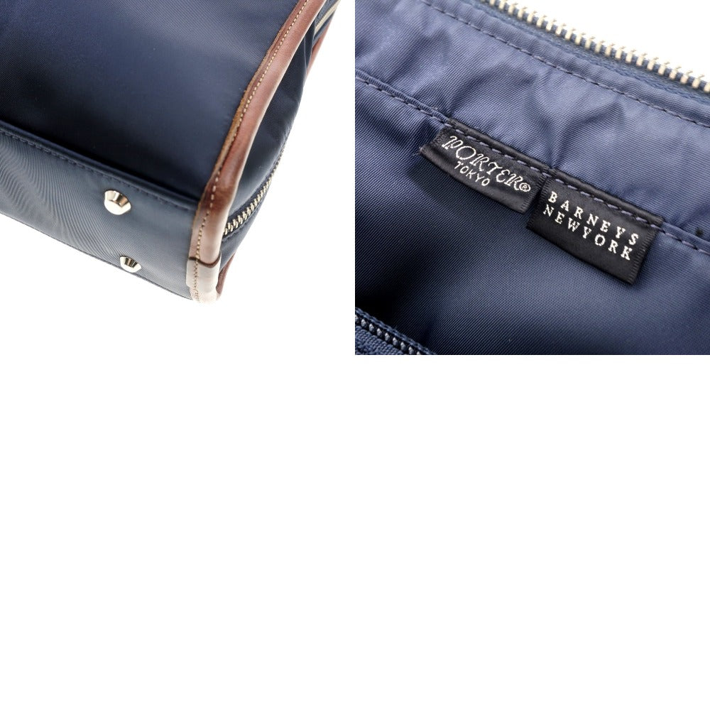 [Used] PORTER 10th Anniversary Barneys New York Exclusive Nylon Leather Briefcase Navy x Brown [W42.5xH30xD7.5] [NVY] [S/S/A/W] [Condition Rank C] [Men&