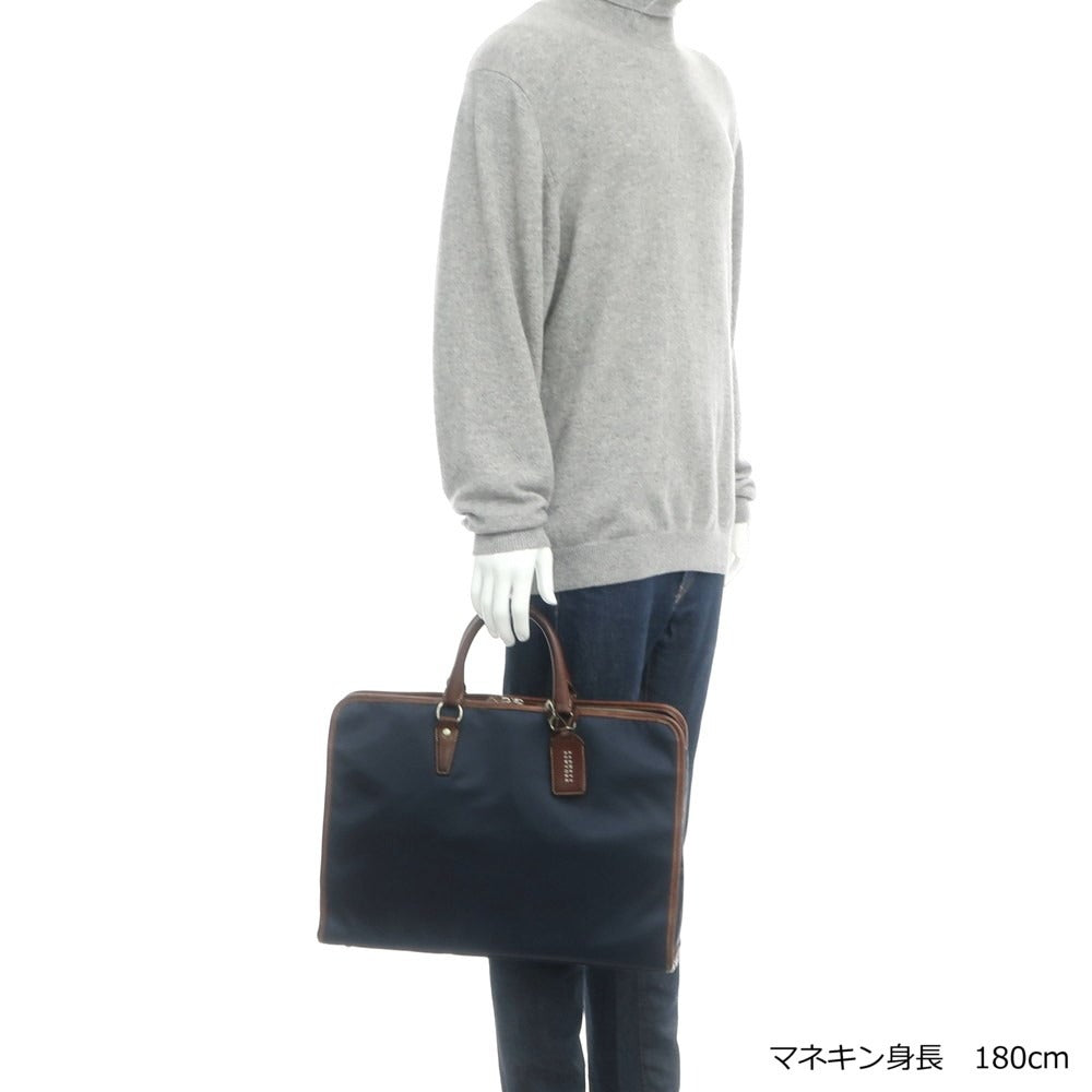 [Used] PORTER 10th Anniversary Barneys New York Exclusive Nylon Leather Briefcase Navy x Brown [W42.5xH30xD7.5] [NVY] [S/S/A/W] [Condition Rank C] [Men&