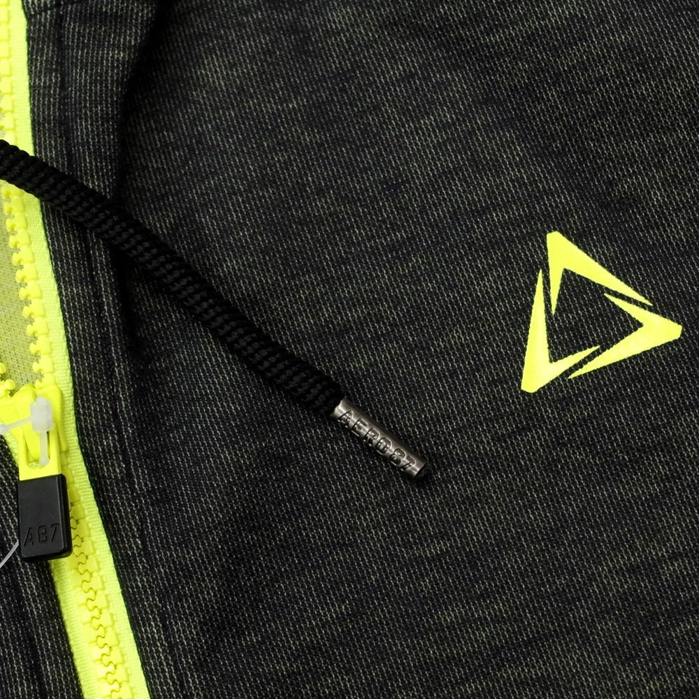 [Used] [Unused] AEROPOSTALE Cotton Zip-up Hoodie Black x Fluorescent Green [Size M] [NVY] [S/S] [Condition Rank S] [Men&
