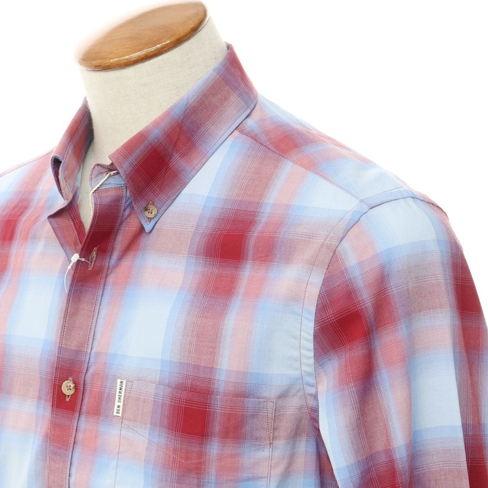 【中古】【未使用】ベンシャーマン Ben Sherman コットン チェック BDシャツ レッドxライトブルー【サイズM】【RED】【S/S/A/W】【状態ランクS】【メンズ】【769191】